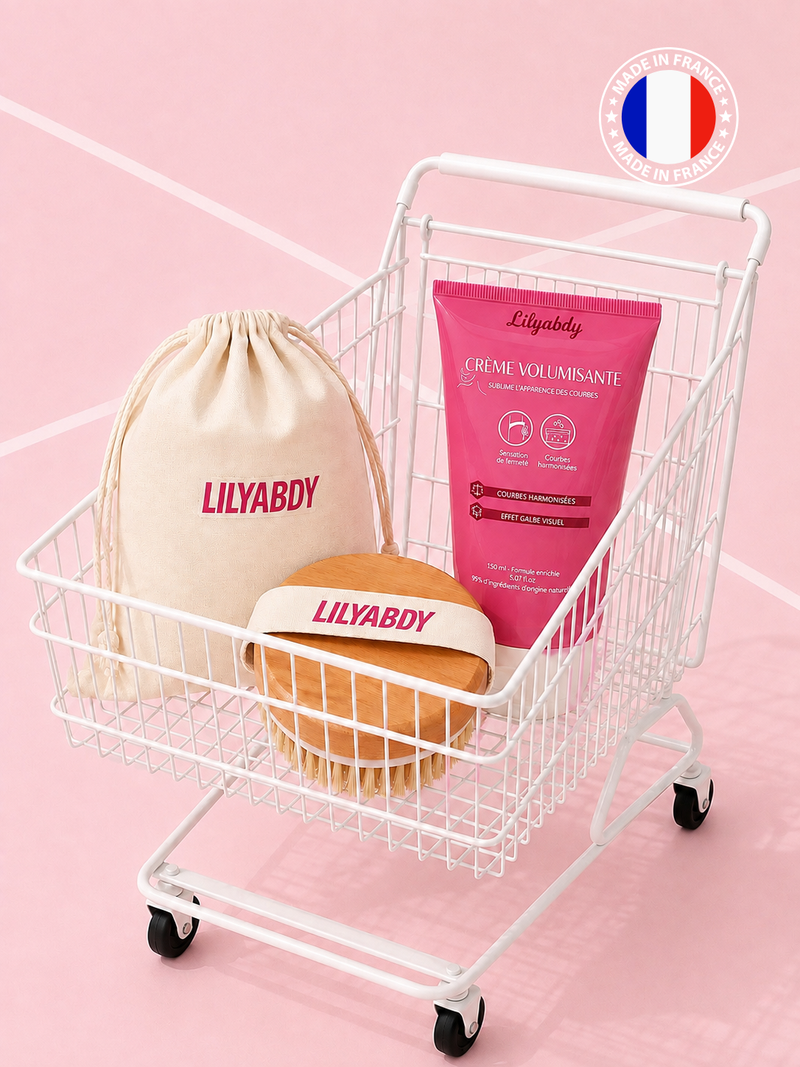 crème fesses et hanches et brosse pour prendre soin et galber la silhouette féminine