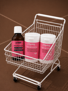 Programme prise de poids Lilyabdy avec deux boîtes de Booster et un sirop pour favoriser l’appétit