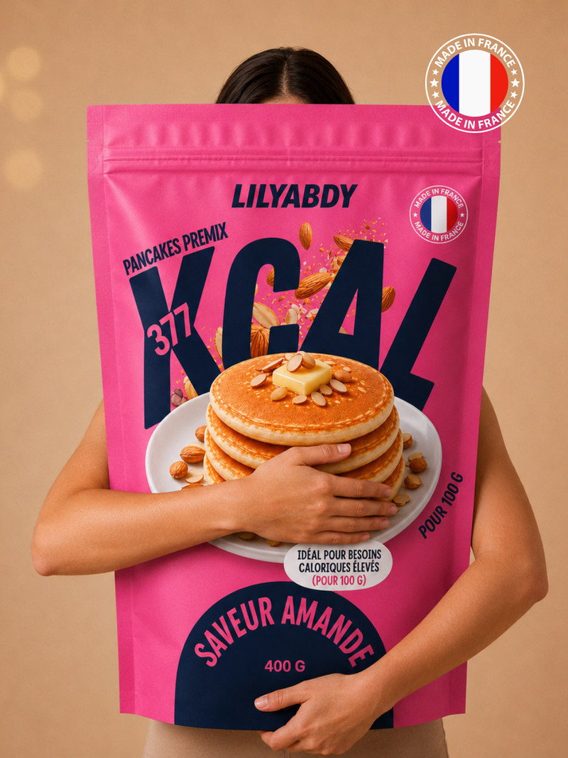 Préparation de pancakes Lilyabdy pour augmenter facilement son apport calorique quotidien et accompagner la prise de poids