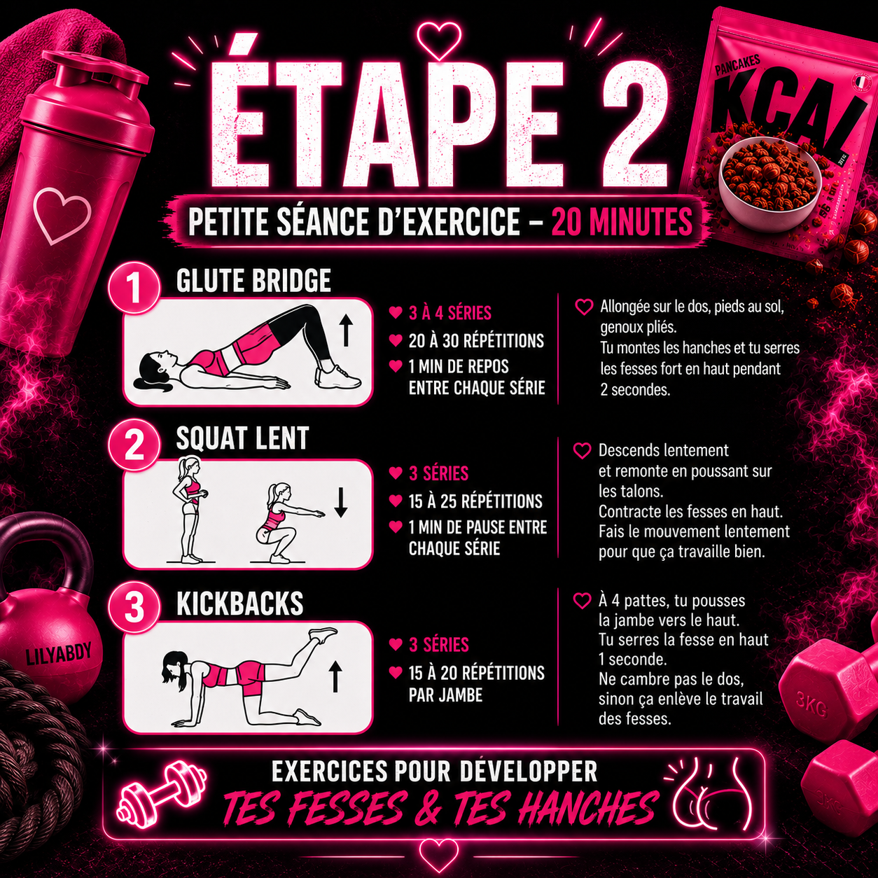 Exercices pour développer ses fesses et ses hanches dans une routine de prise de poids
