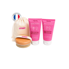 pack volume et galbe poitrine et fesses avec crème volumisante et brosse préparatrice
