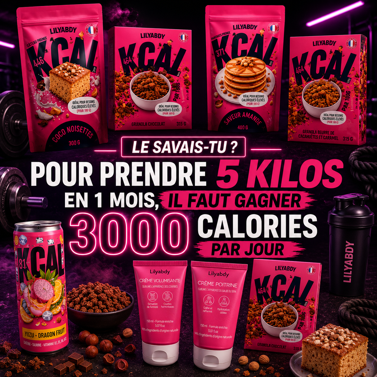 Routine pour prendre du poids naturellement et développer sa silhouette avec Lilyabdy